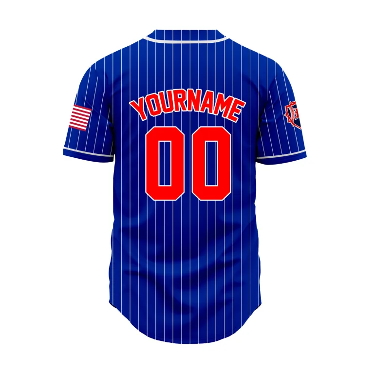 Custom Pinstripe Baseball Jersey - 2-Button - Champtrove
