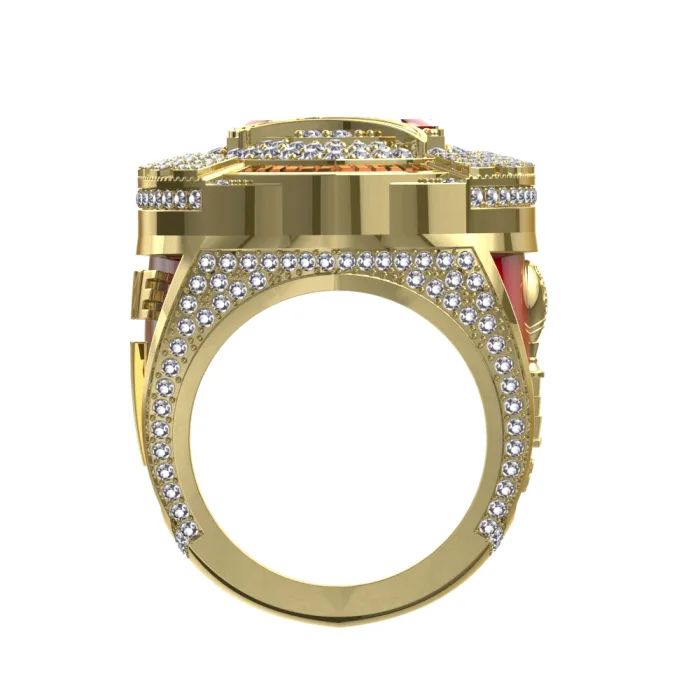 Premium Football Team Rings - Gold & Football Shaped Design