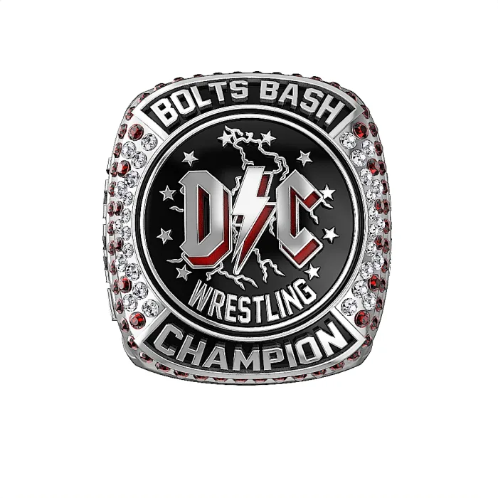 Custom Wrestling Championship Rings - Silver & Black