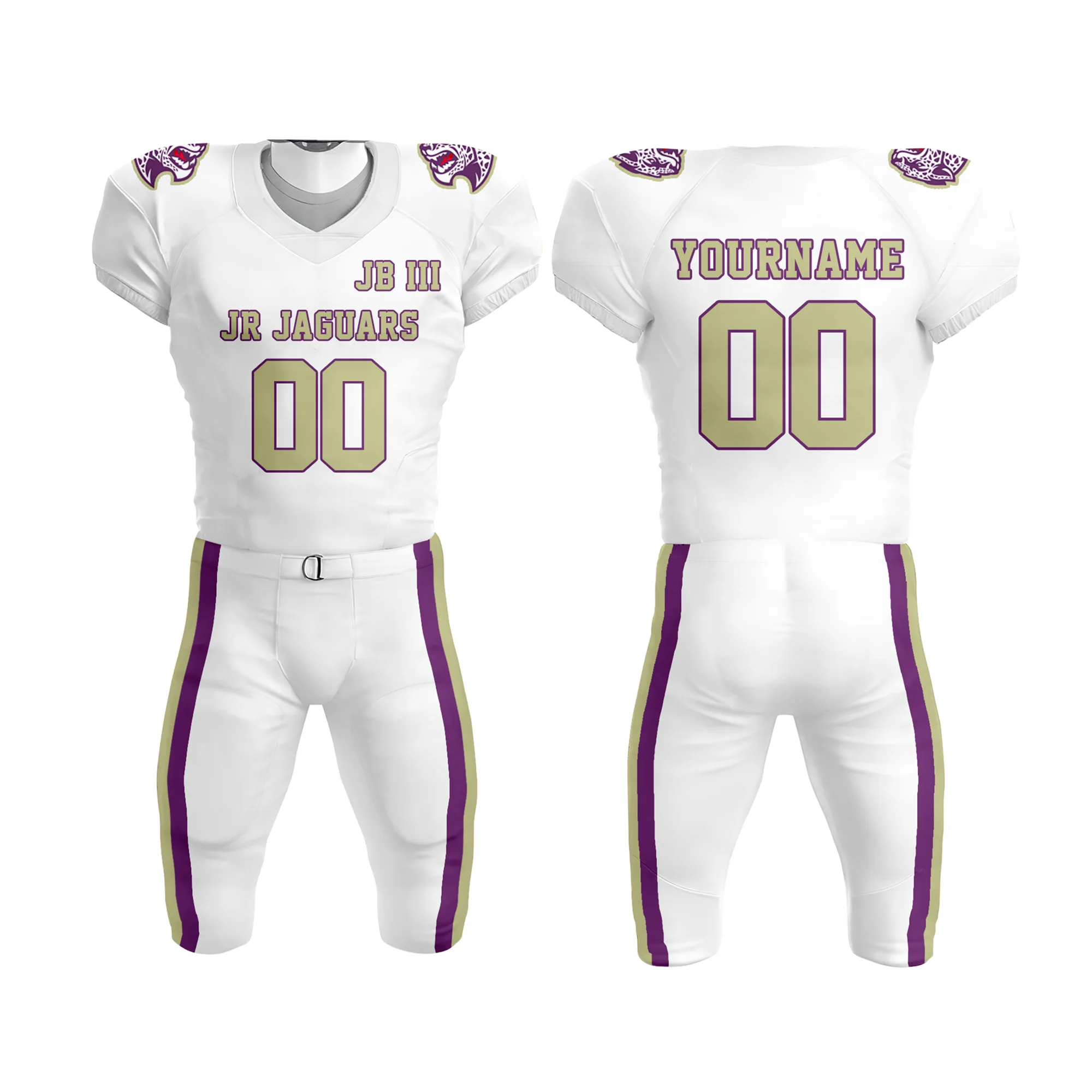 Reversible Football Uniforms - Bold Purple & White - Champtrove